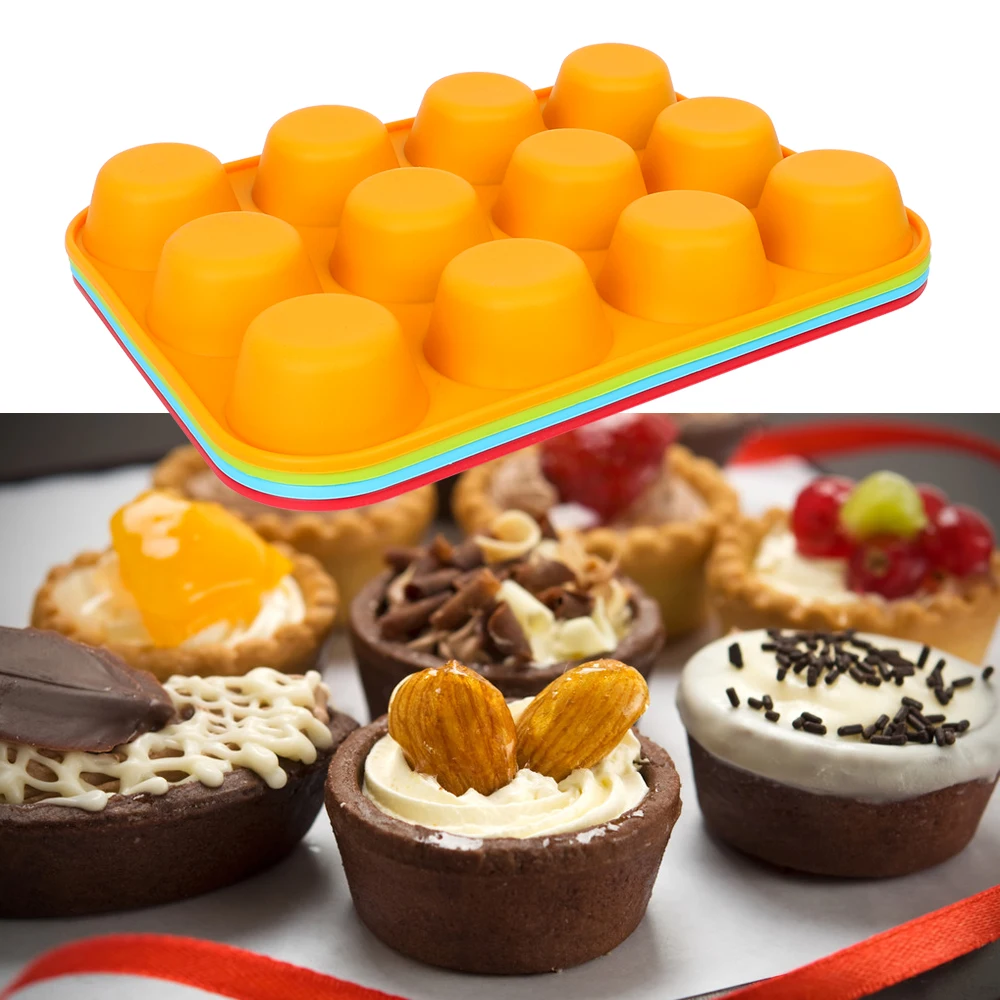 12 отверстий Muffin Moussi формы льда лоток пудинг чашки торт шоколадный прессформы