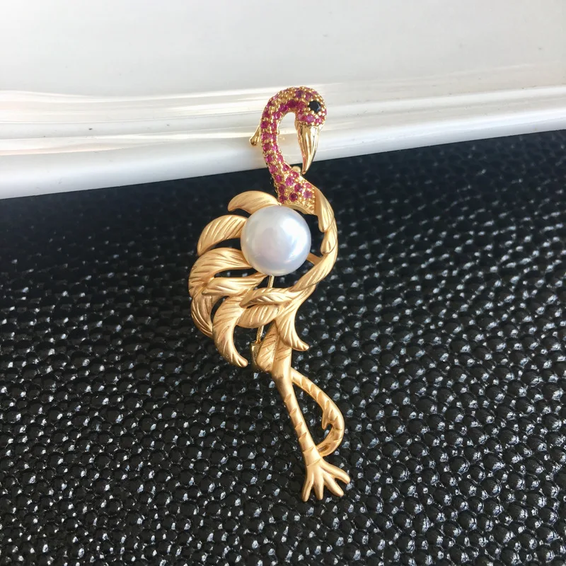 Love Bird Brooch Natural Pearl Fashion A Can Do Pendeloque Cut Auspicious Red Ornaments Jewelry | Украшения и аксессуары