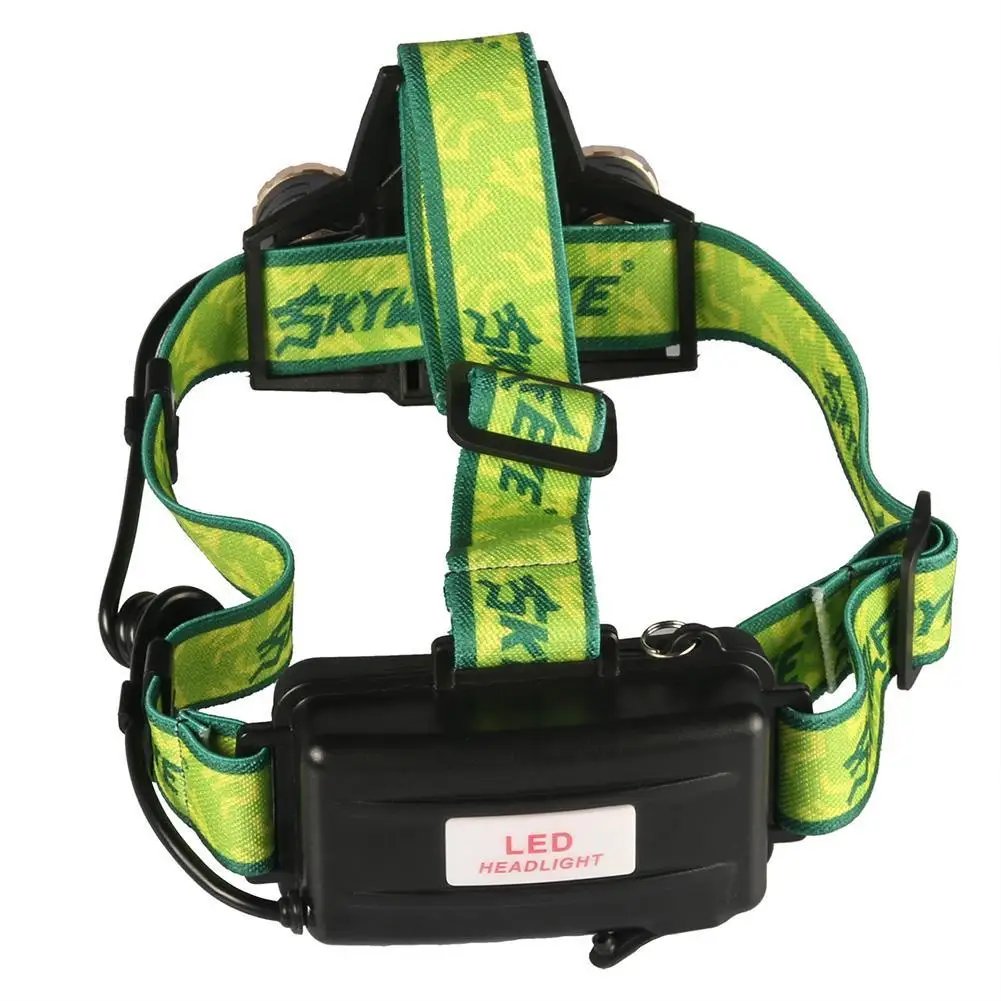 

skywolfeye 3 LED Headlight Zoomable 22000 LM T6 4 Modes Rechargeable USB Lamp+2X 18650 Batteries