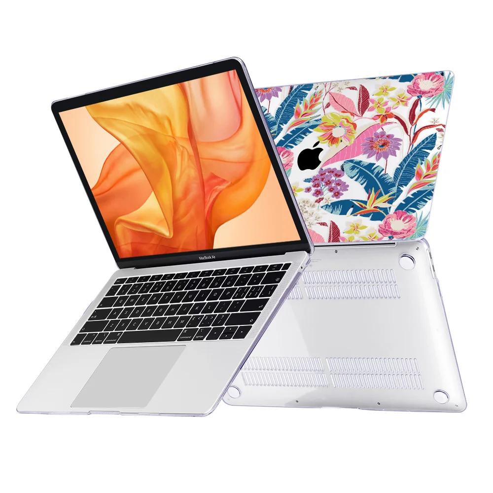 С цветочным принтом твердая оболочка для MacBook Pro retina 13 15 Touch bar 2018 Air дюймов крышка с