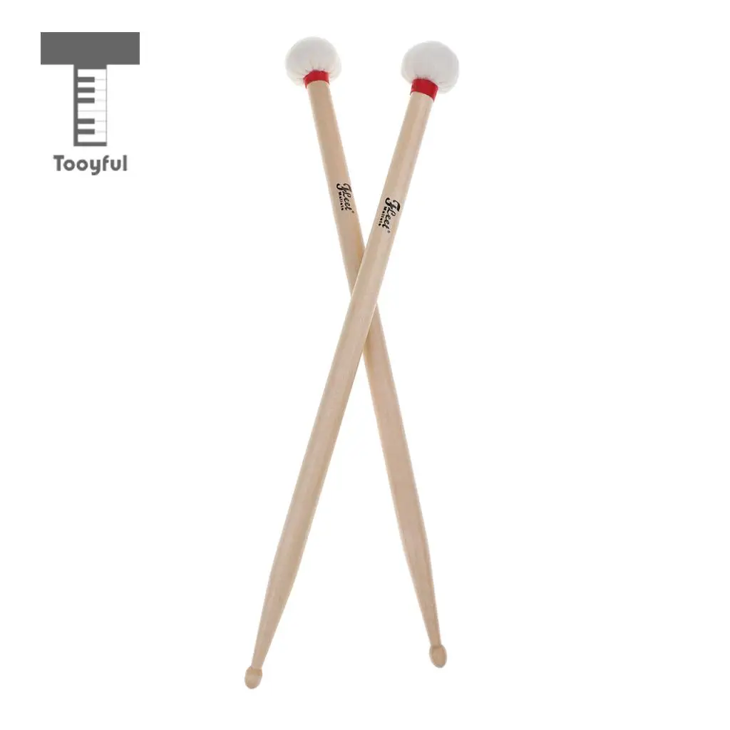 

Tooyful 2 Pieces 5B Soft Cotton Hammer Head Drumsticks Mallets for Jazz Drum Cymbal Timpani Replacement Parts