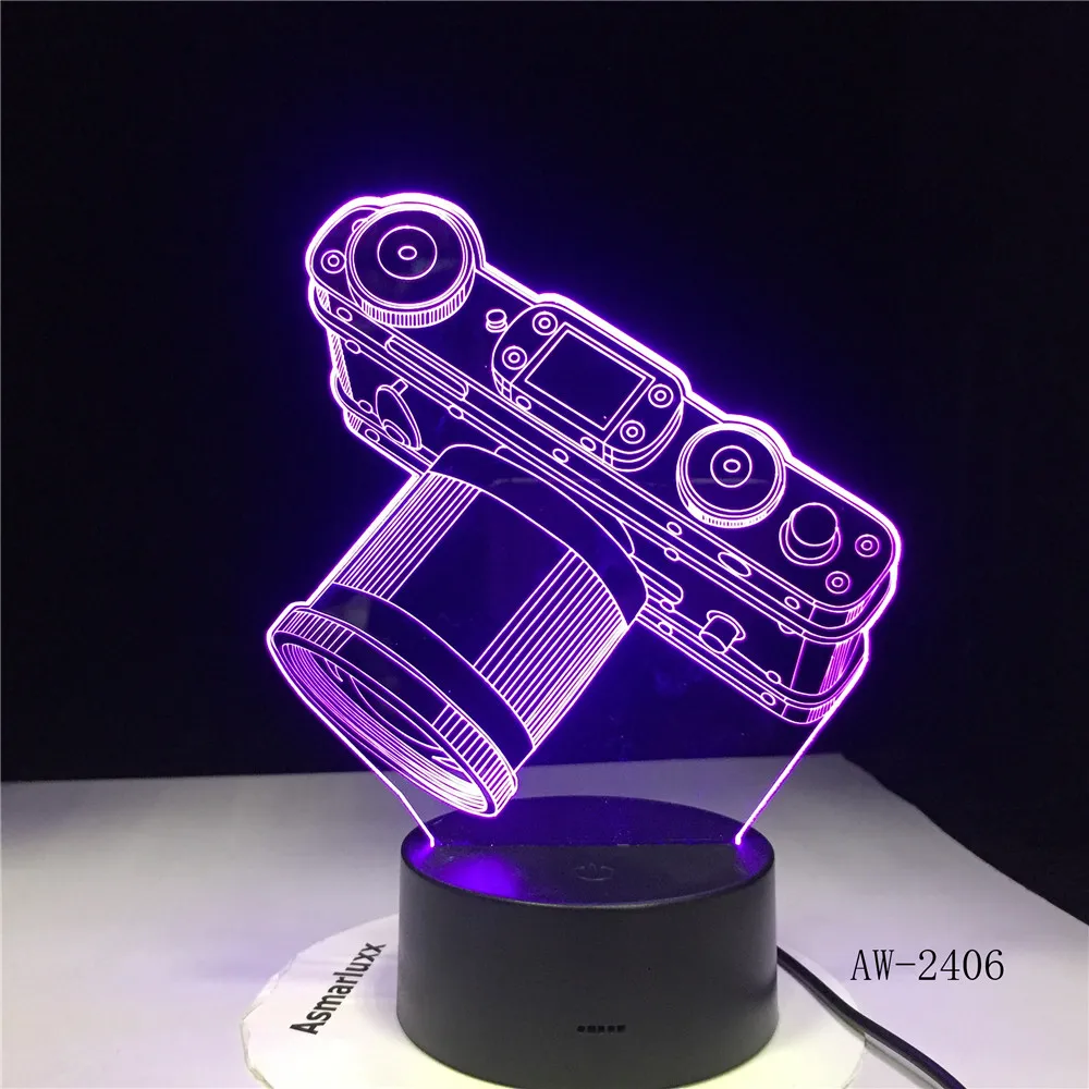 Новинка камера 3D лампа светодиодный светильник с питанием от батареи сенсорный