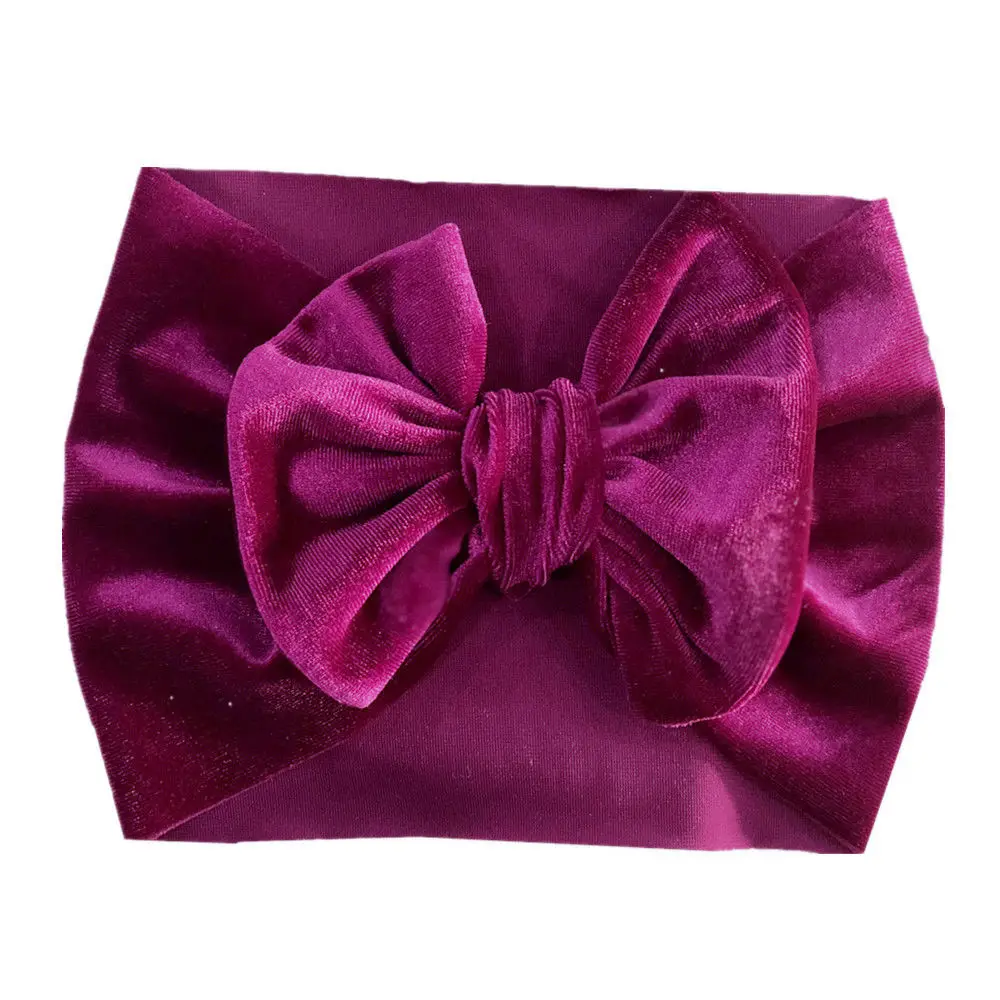 

2019 New Soft Baby Girls Cute Kids Toddler Bow Hairband Headband Turban Big Knot Head-Wrap 8 Colors