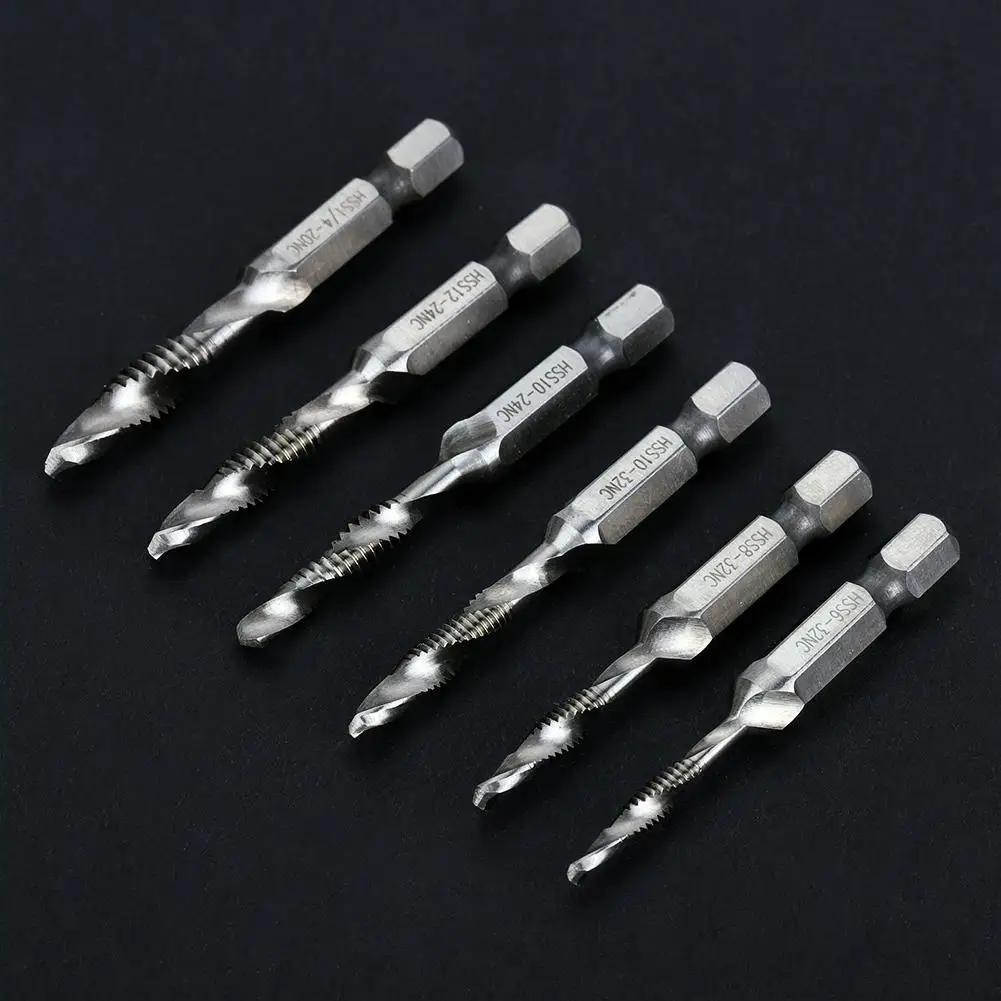6 шт. Высокоскоростная сталь 1/4 &quotс шестигранным хвостовиком Комбинированный