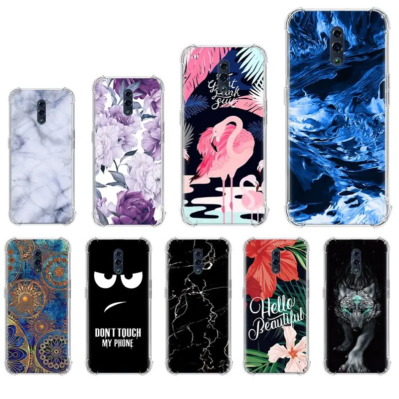 Soft Phone Case With Airbag For Oppo Reno 6.4 inch Stylish Design Anti-knock Back Cover Colorful Painted Skin |
