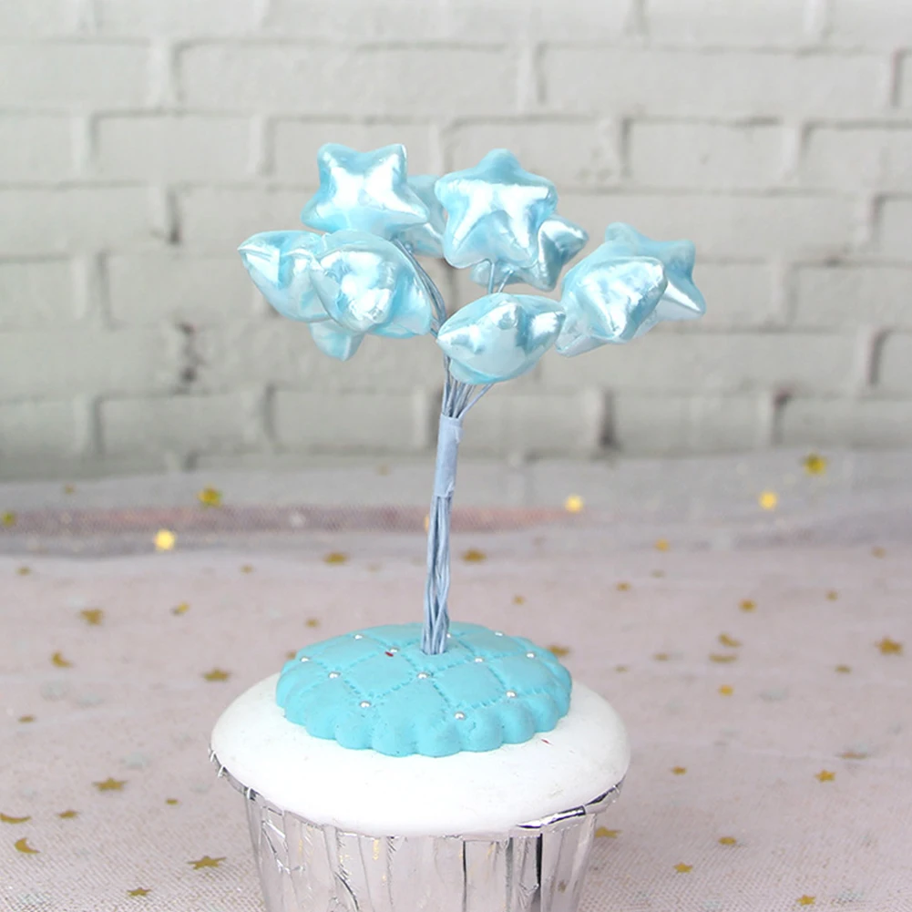 Комплект из 2 предметов: Топ для торта с голубым розовым сердцем и звездами