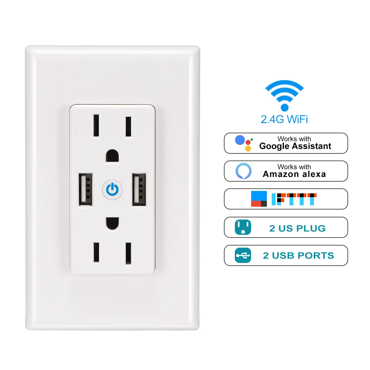 розетка с usb розетки Умная настенная двумя розетками Smartlife телефон пульт