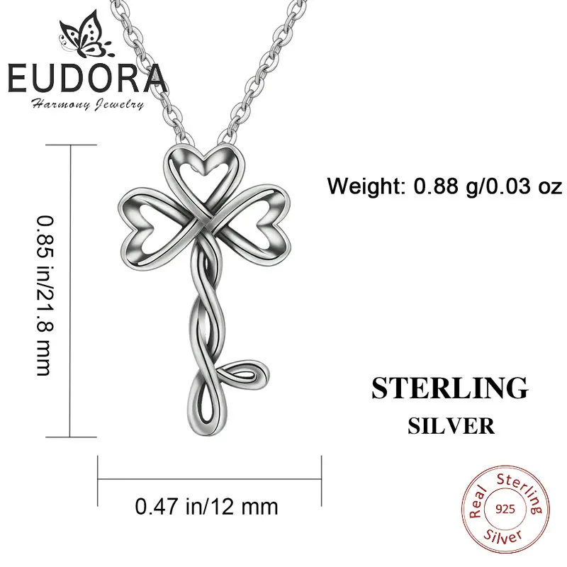 

Eudora 925 Sterling Silver Key Pendant Neckalce Irish Celtics Knot Heart Necklace Sliver Fine jewelry For Women Best Gifts D223
