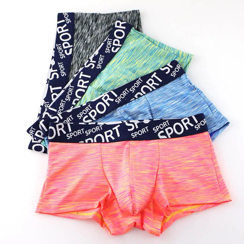 

Трусы-боксеры мужские 4 шт./лот, хлопковые шорты, дышащие, с U-выпуклым мешочком, нижнее белье