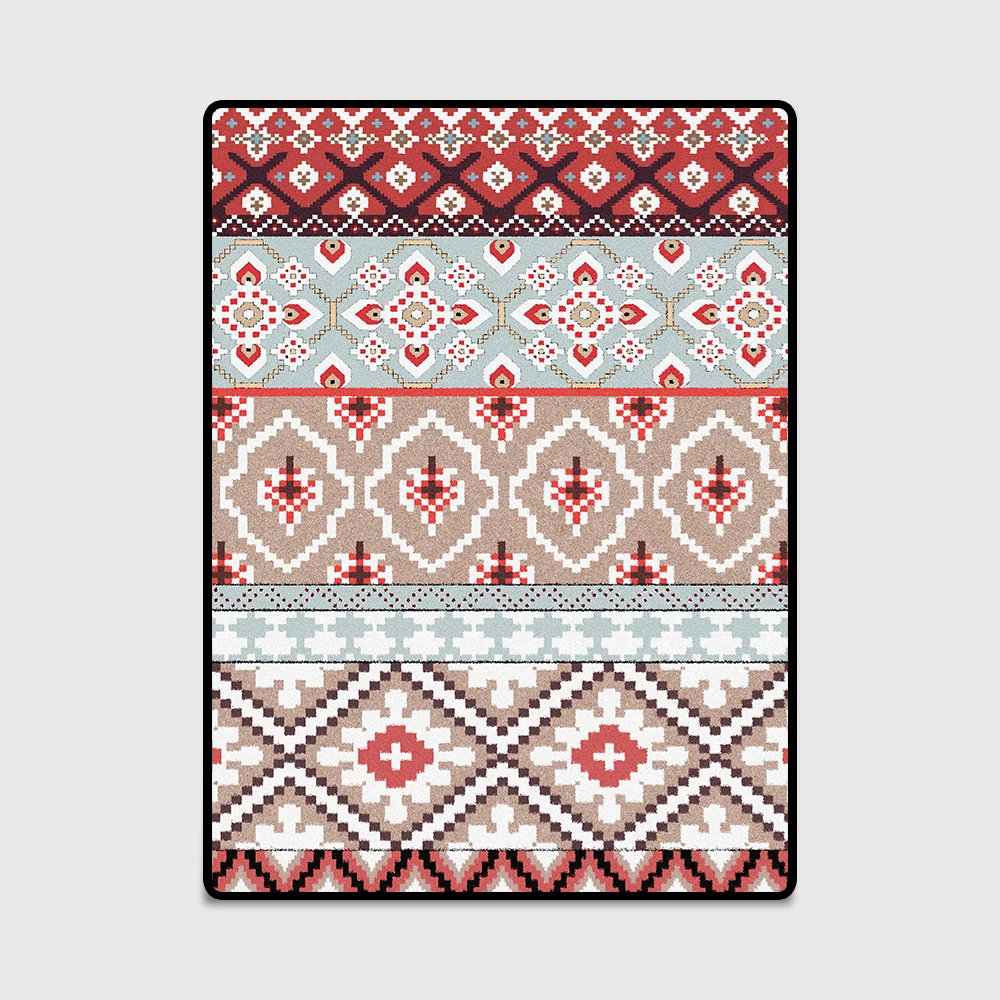 Fashion Ethnic Bohemia Style Red Blue Geo Floral Print Bedroom Living Room Parlor Area Rug Decor Carpet Doormat Kitchen/Footmat | Дом и сад