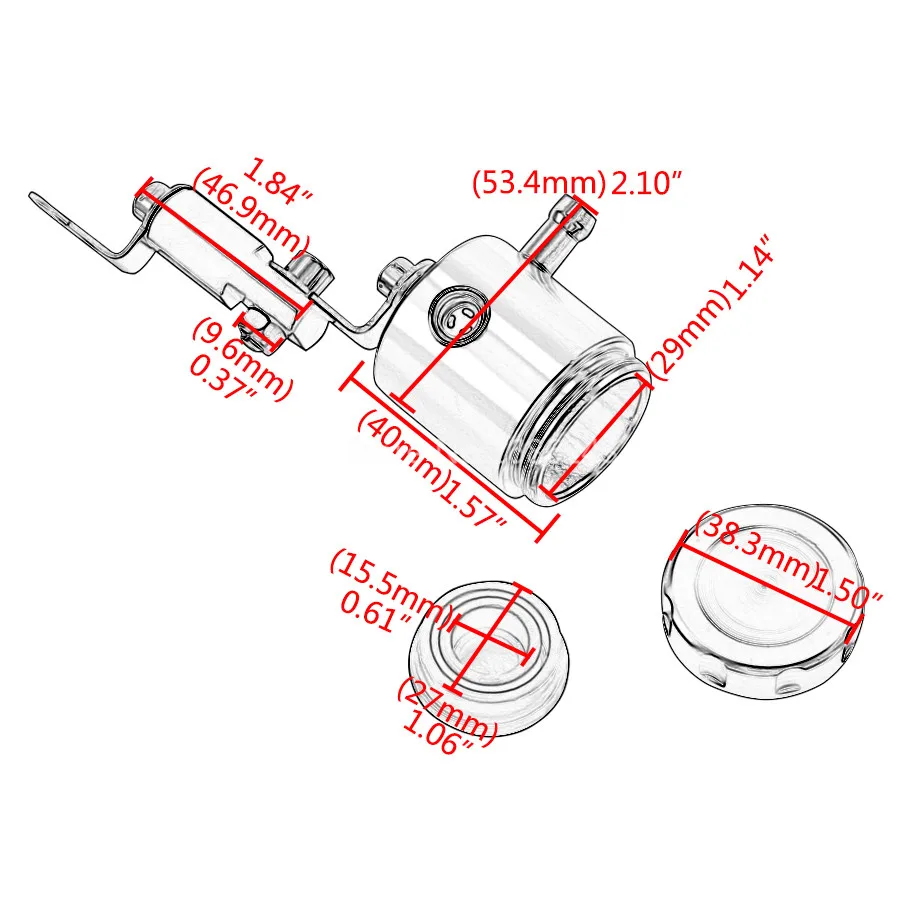 

Universal Aluminum Front Brake Clutch Cylinder Fluid Oil Tank Cup Reservoir For Kawasaki Yamaha BMW 8 selectable colors