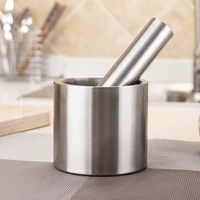 stainless steel garlic mills pepper masher grinder mortar garlic press 10x9cm