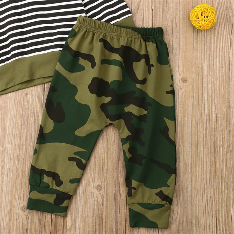 

Fashion Casual Baby Boys Girls T-shirt Tops+Camouflage Pants Outfits Clothes