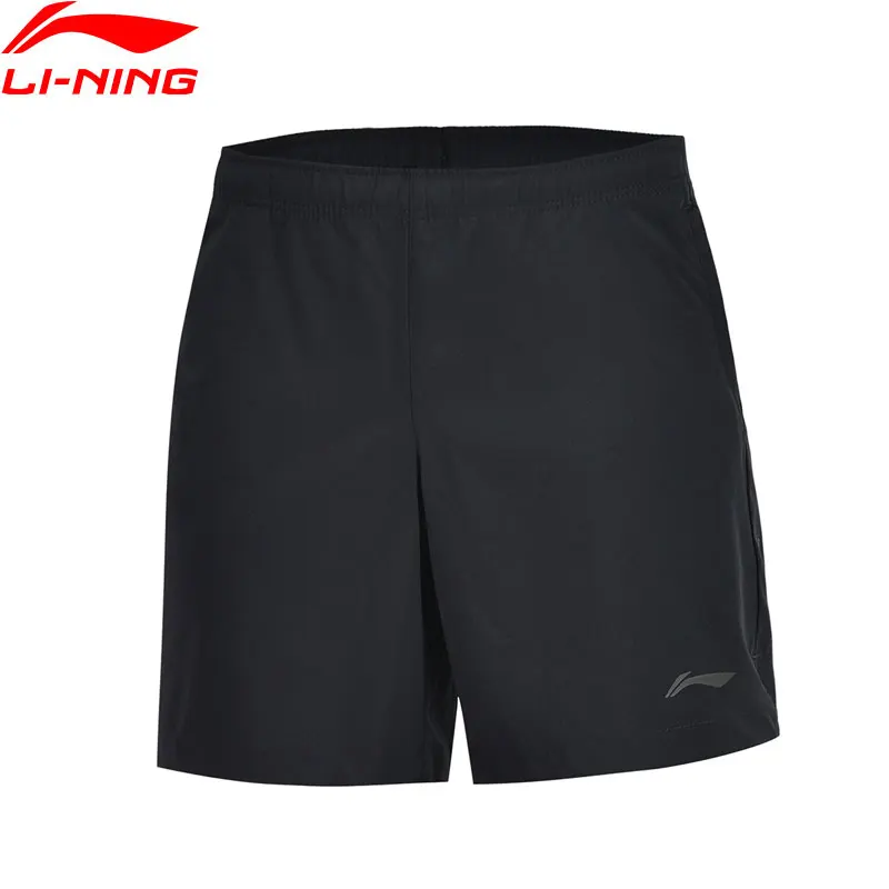Мужские шорты для бега Li Ning черные Повседневные Дышащие Спортивные из 100%