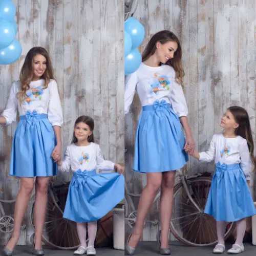 Семейный комплект одежда для мамы и дочки Вечерние вечернее платье
