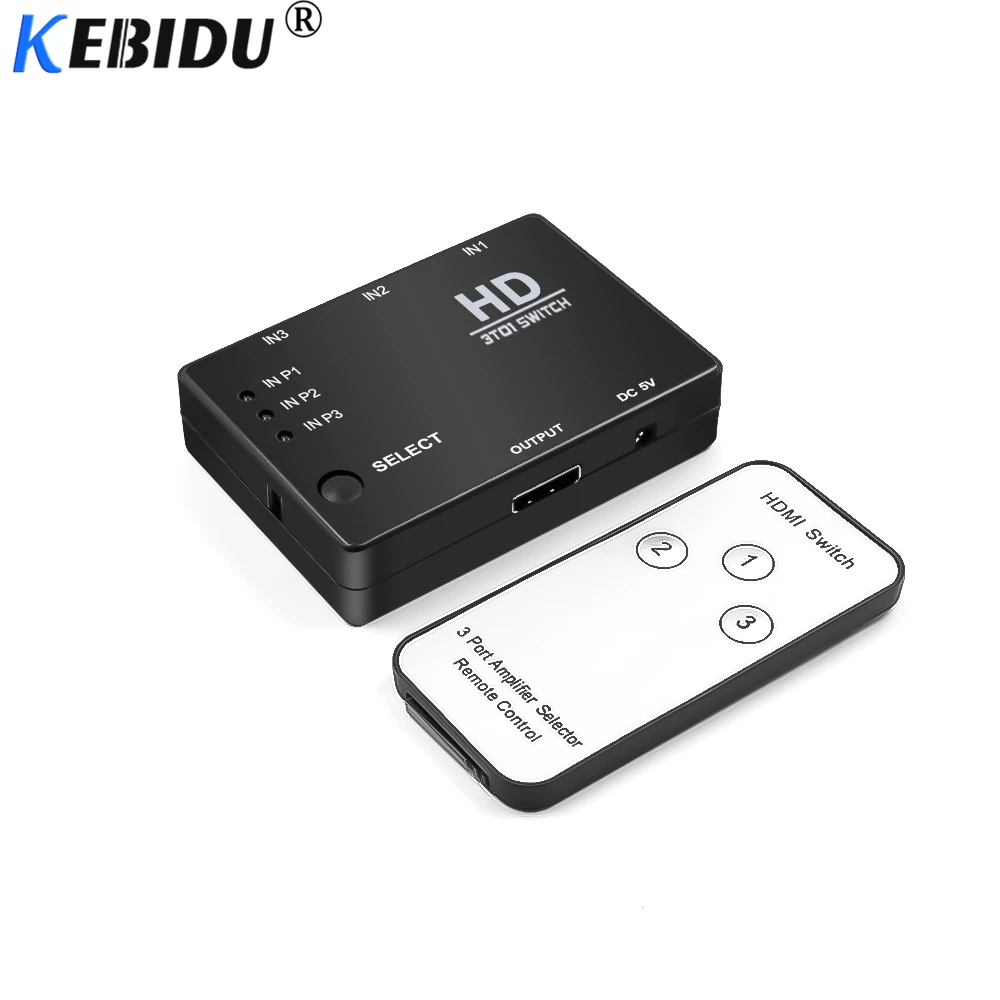 Коммутатор KEBIDU с 3 портами HDMI совместимый разделитель сплиттер в 1 выход селектор