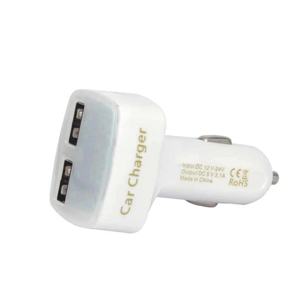 Двойной Переходник USB для зарядки в машине 5 3 1 А 2 порта автомобильное зарядное
