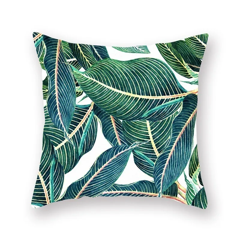 Повседневная наволочка с принтом зеленых растений квадратное украшение дома из