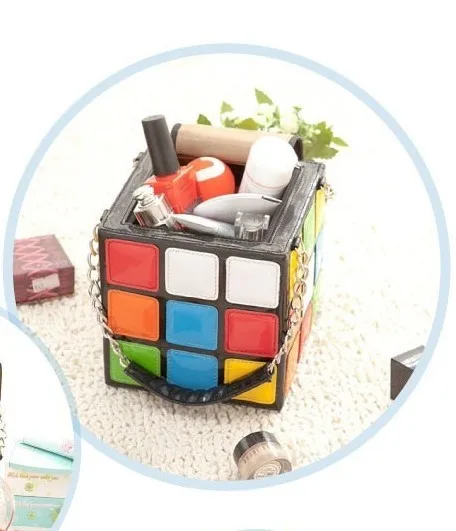 Супер качество модная повседневная красочная сумка из искусственной кожи Love Cube