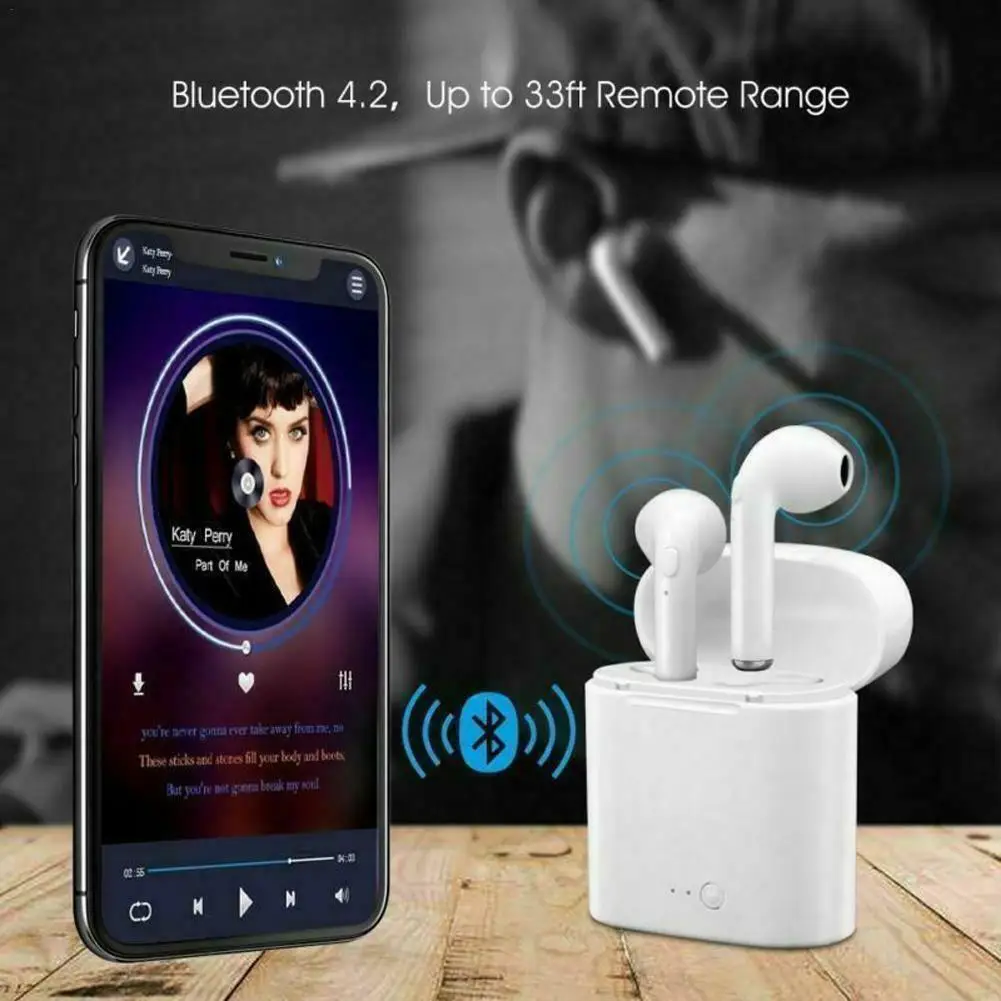 KISSCASE i7s TWS беспроводные Bluetooth наушники спортивные бинауральные стерео вкладыши