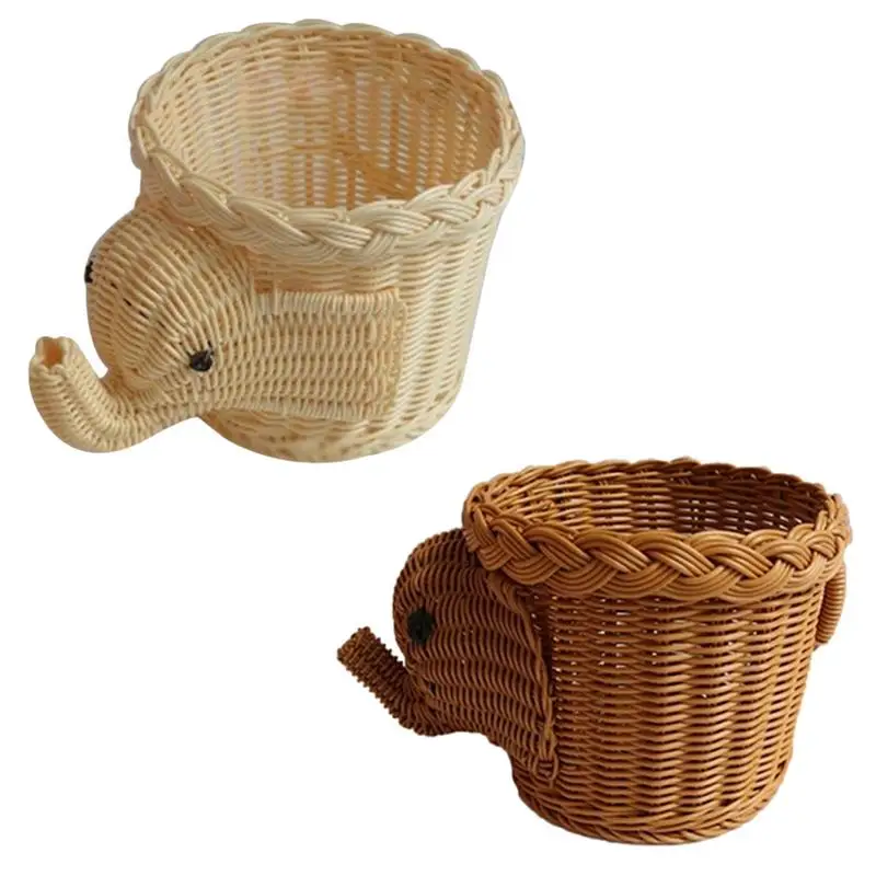 Мультяшная плетеная корзина для хранения гостиная кухня закуска органайзер