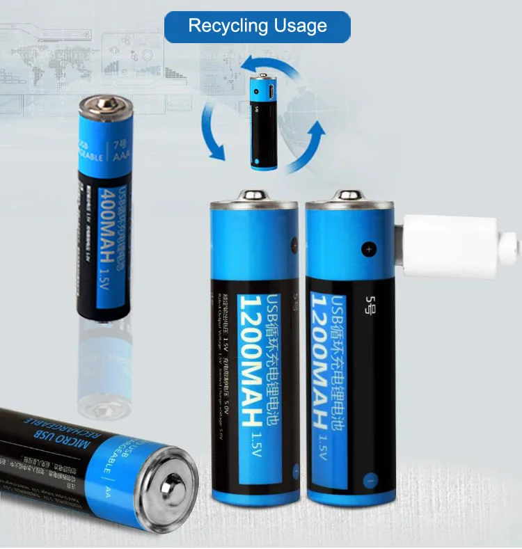 Kingsener USB аккумуляторная батарея 1 5 V AA 1000mAh литий полимерная Быстрая зарядка с