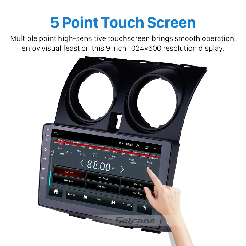 Seicane Автомагнитола 2DIN Navi Android 8 1 HD 9 &quotWifi Аудио головное устройство для NISSAN Qashqai 2005