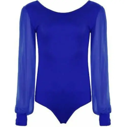 

Sexy Short Romper Jumpsuit Leotard Mesh Sleeve Top Women Stretch Blouse Lady Bodysuit