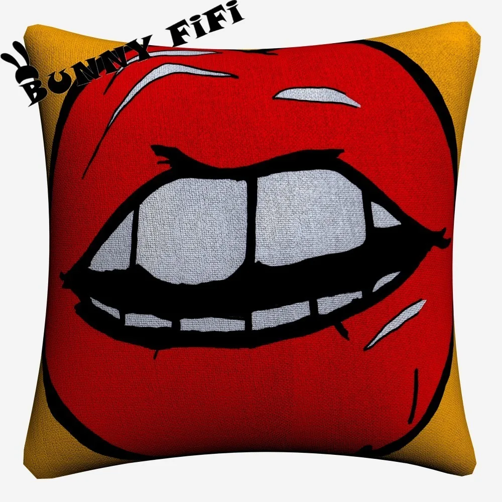 Lips Pop Art Design Decorative DIY Pillow Covers For Sofa Home Decor Linen Cushion Case 45x45cm Throw Cases | Дом и сад