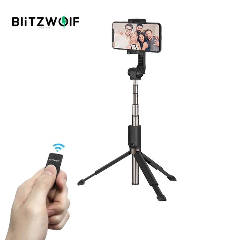 BlitzWolf 3 в 1 селфи палка портативный телефон штатив выдвижной монопод + bluetooth пульт