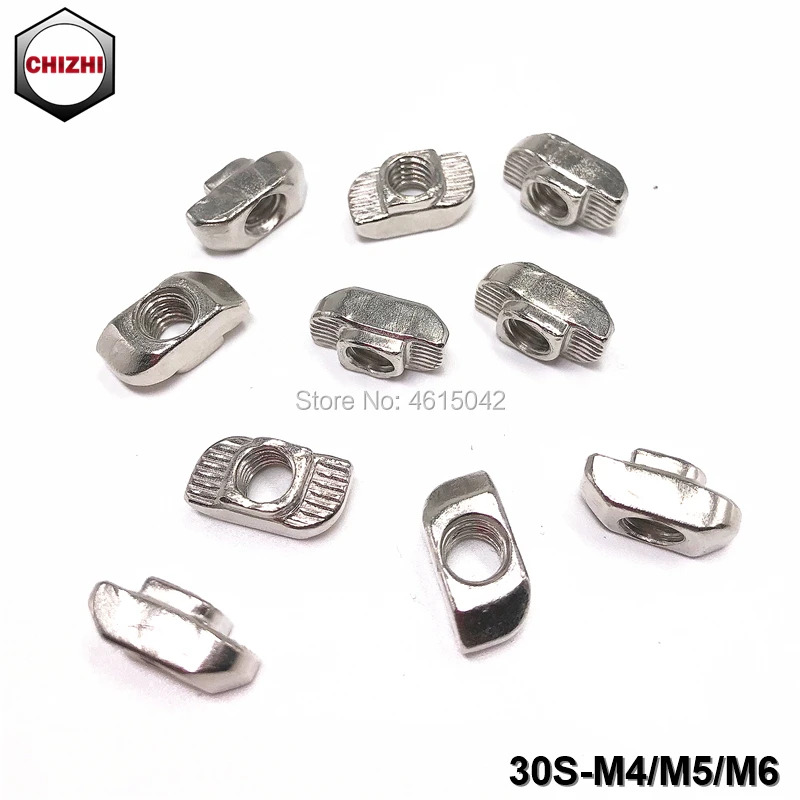 100 шт. M4/M5/M6 Т-образное гнездо 8mm T гайка молотковая ходового винта для Алюминий