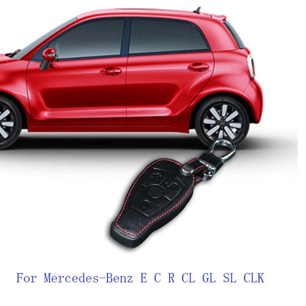 Кожаный чехол для ключей держатель сумка-цепочка Mercedes-Benz E C R CL GL SL CLK