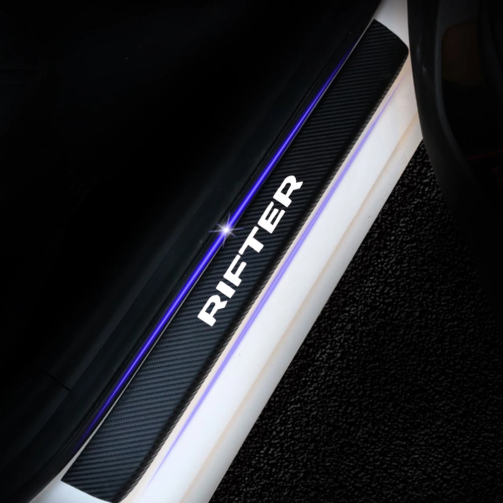 Автомобиль порога Накладка крышки для Peugeot Rifter двери охранник 4D углеволоконная