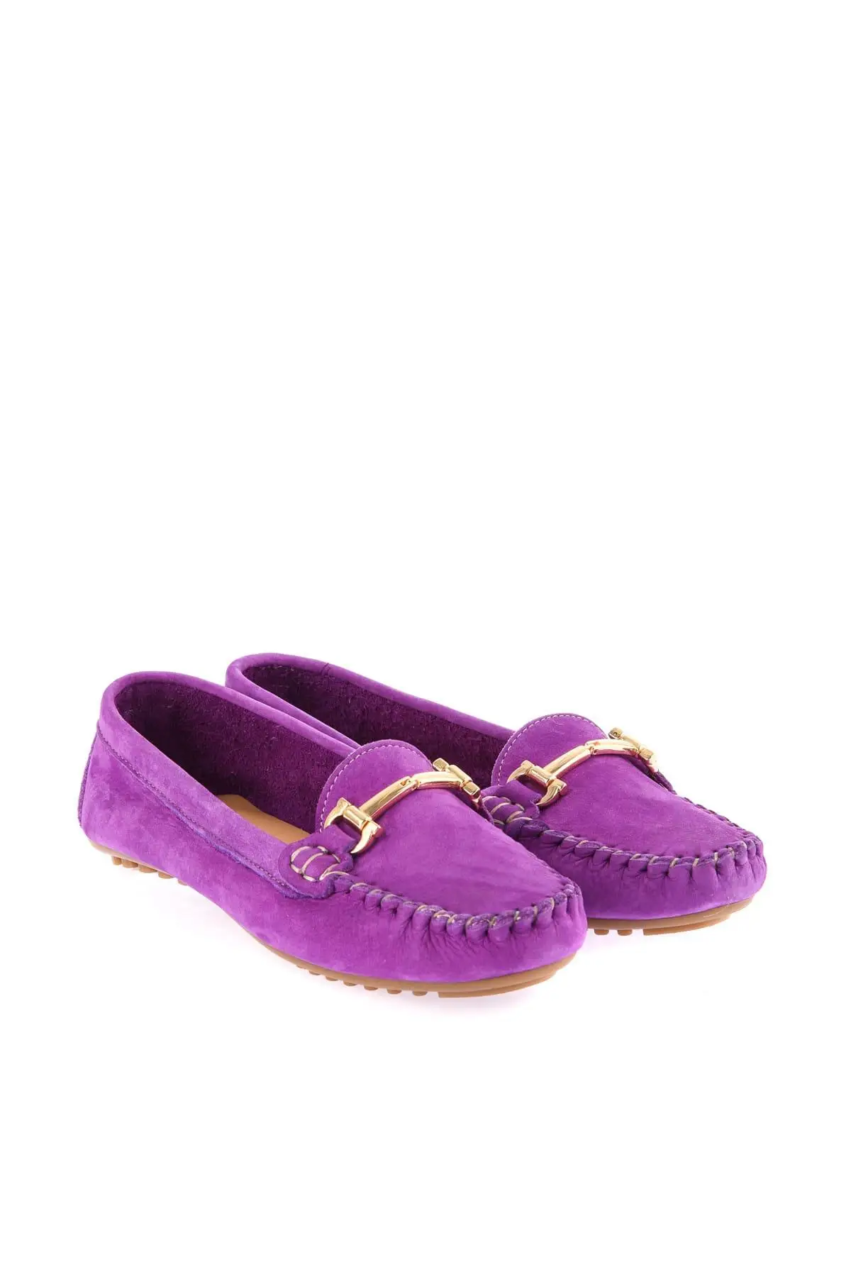 Trendyol Genuine Leather Purple Nubuck Women 'S Loafer Shoes TAKSS19TL0004 | Обувь
