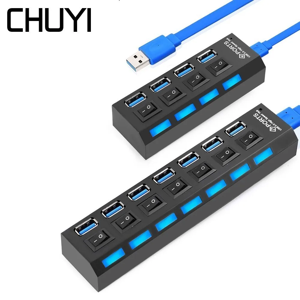 Внешний адаптер питания usb хаб 3 0 с 4/7 портами EU/AU/US/UK 5 Гбит/с концентратор USB