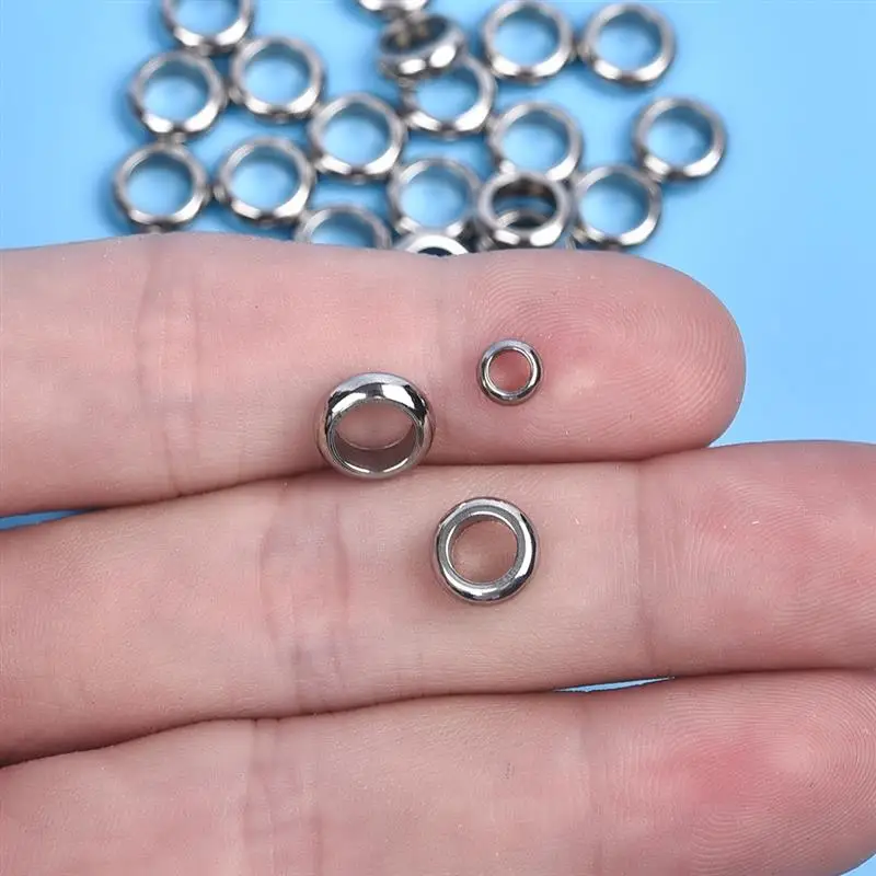 20 шт/50 шт Бусины из нержавеющей стали для браслетов DIY аксессуары отверстие 3/5/6 мм