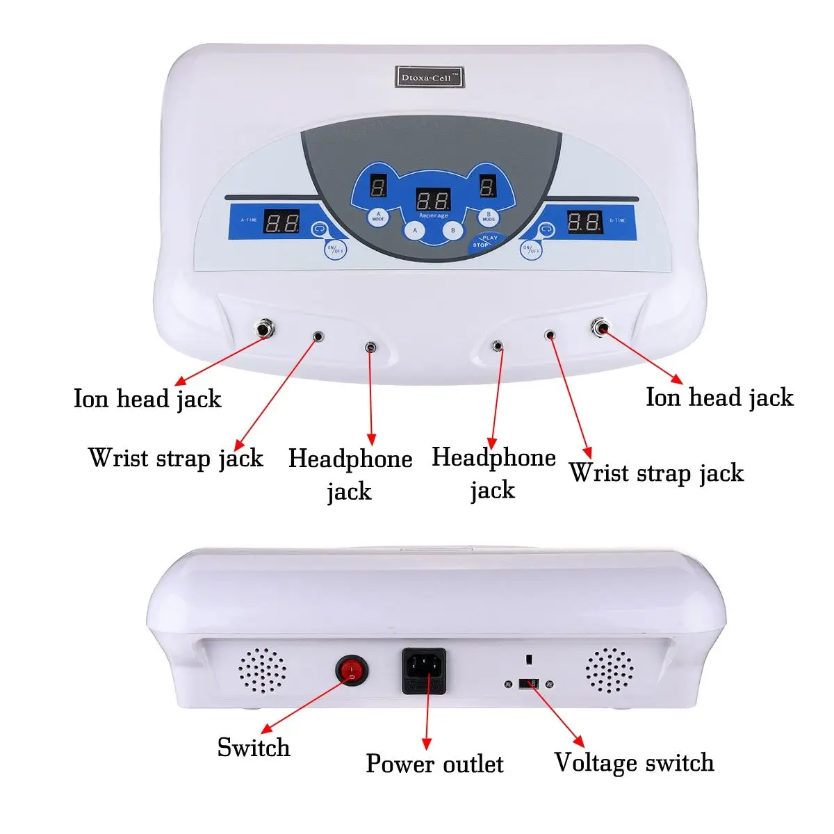 

110V/220V Dual User Detox Ionic Foot Bath Ion Spa Machine Cell Cleanse MP3 Arrays