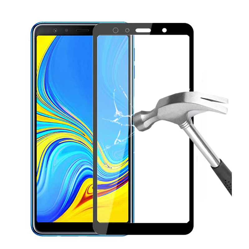 Защитное стекло закаленное для Samsung galaxy a8 a7 a6 a9 plus 2018 a9200 a750 a 7 8|Защитные стёкла и