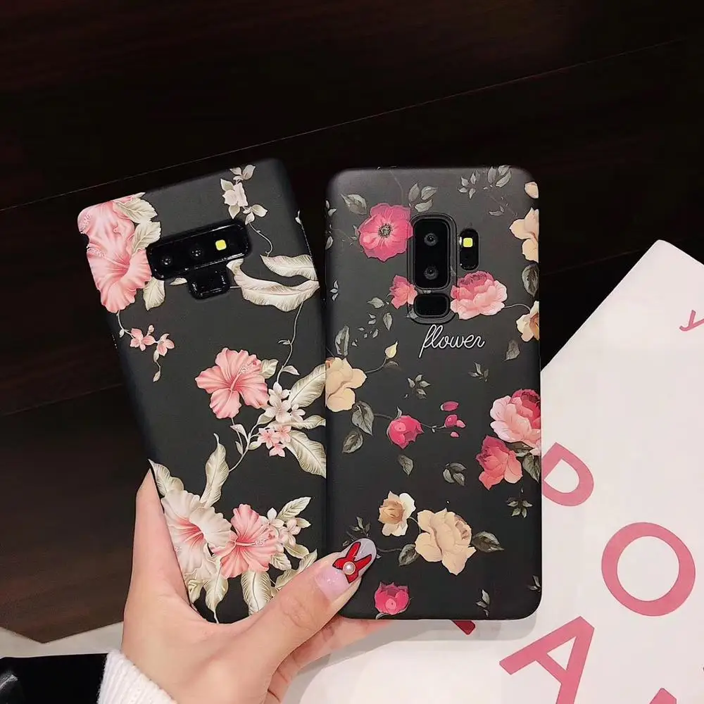 S9PLUS корейский жесткий чехол для телефона с цветочным рисунком уникальная