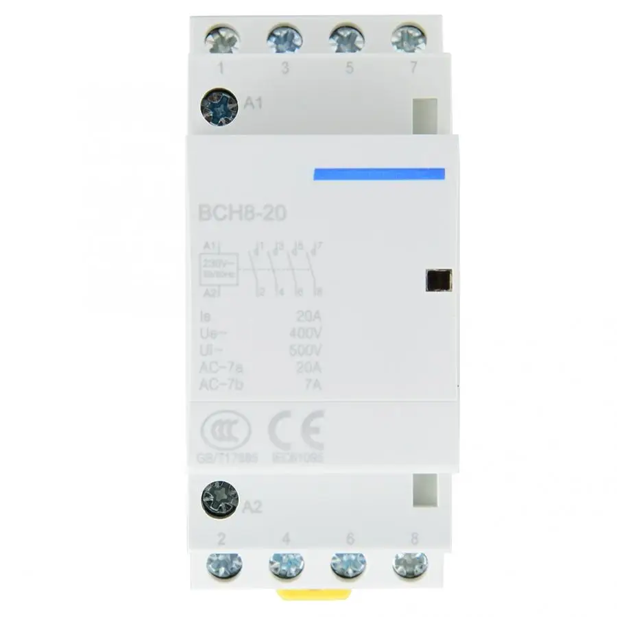Контактор 4P 20A 2NO 2NC 24V 220V/230V AC контактор для дома на din-рейке Электрооборудование |