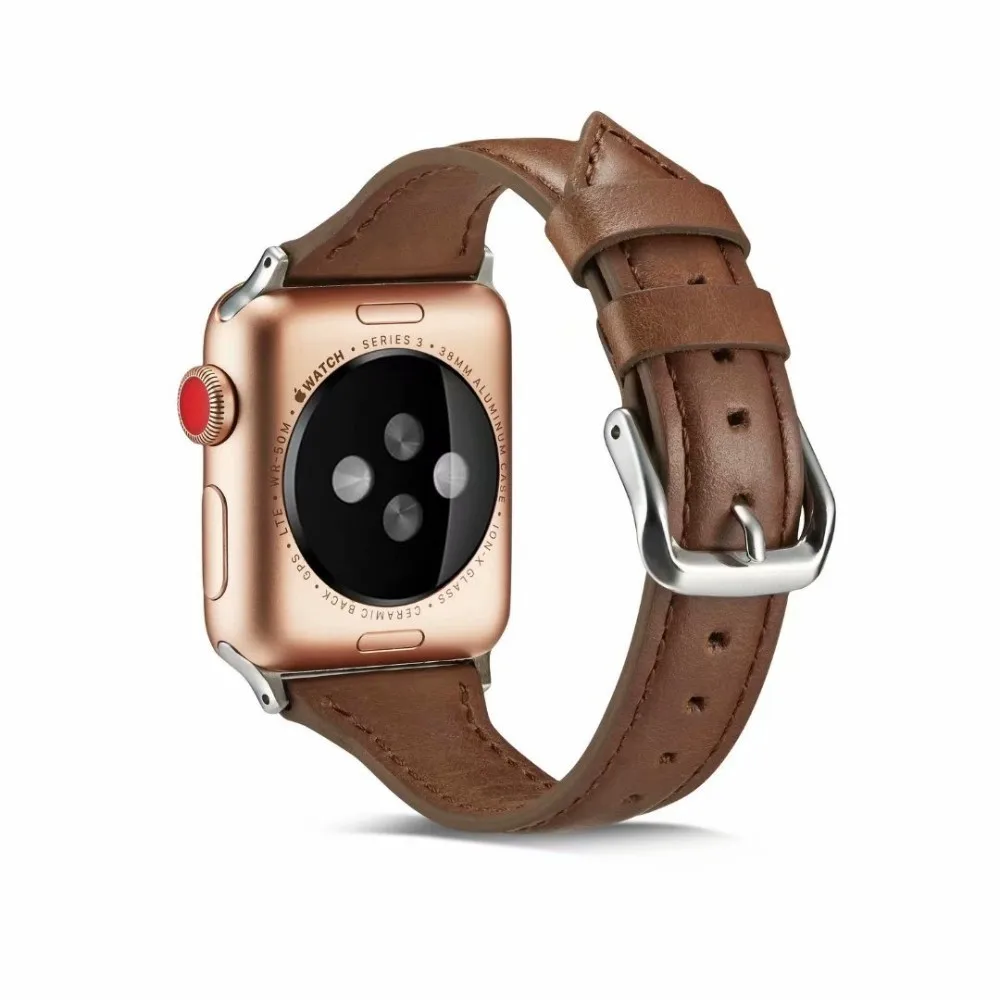 Кожаный ремешок для apple watch Band 44 мм серия SE 6 5 4 3 2 1 iwatch 38 42 браслет умные аксессуары