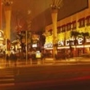 Казино горит ночью Fremont Street Лас Вегас Невада США плакат печать (18x6)|Таблички и
