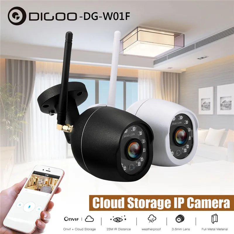 DIGOO DG W01f 3 6 мм 720P Водонепроницаемая наружная WIFI IP камера безопасности ИК датчик