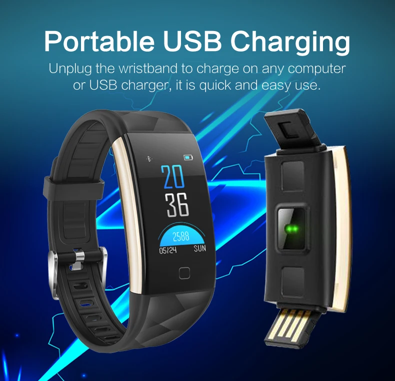 Смарт браслет IP68 водонепроницаемый смарт с функцией вызова измерение кровяного