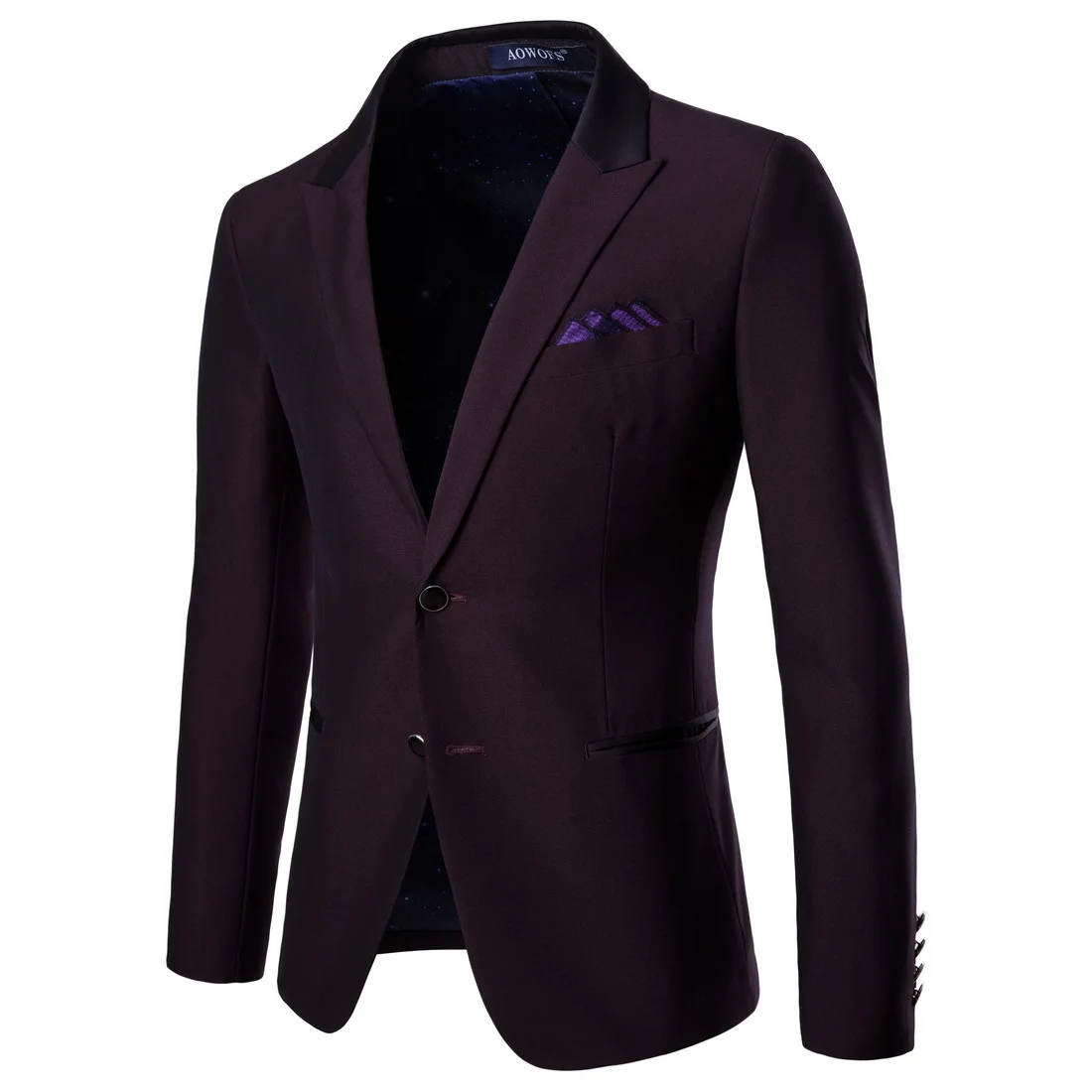 Suit Men's Quality Business Casual Trousers 2 Sets Of Purple Red Groom Best Man Wedding XF014 | Мужская одежда