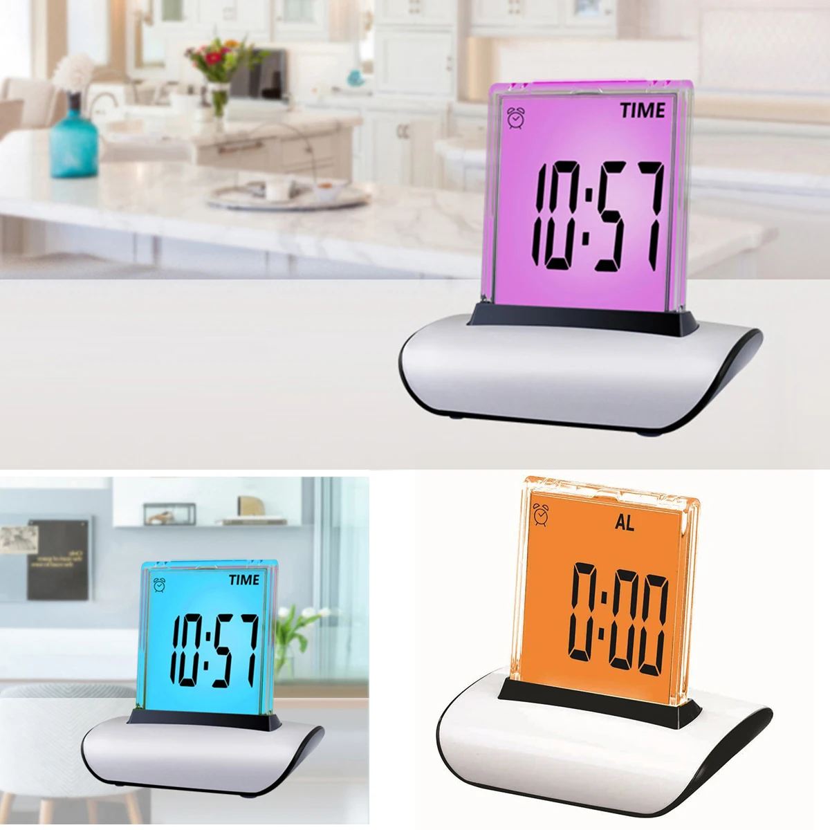 7 Color Digital Alarm Clock Changing large LCD Desk Thermometer Timer Bed Light Temperature Snooze function | Дом и сад
