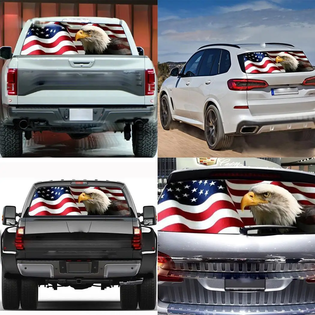 135x36 см забавные автомобильные наклейки американский флаг-орел узор автомобиля