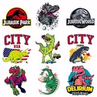 Наклейка Pulaqi с рисунком парка Юрского периода, Термотрансферная наклейка для мужских футболок, одежды, аксессуаров H