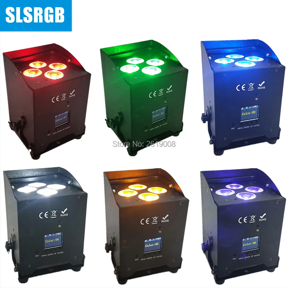 6 шт./лот DJ Par с шестигранной головкой 4 IR шт. 18 Вт RGBWAUV 6IN1 LED Беспроводной Батарея