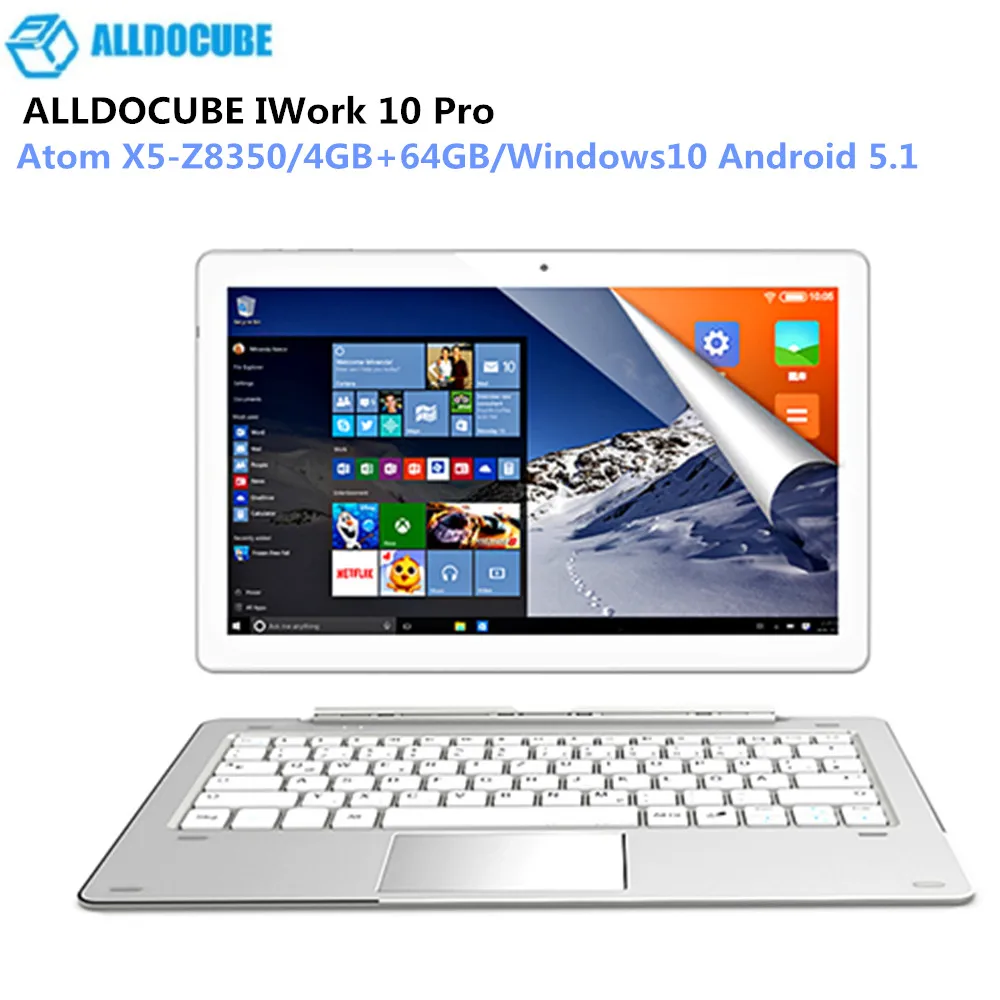 ALLDOCUBE IWork 10 Pro 2 дюйма 1 планшетный ПК Intel Atom X5 Z8350 Windows10 Android 5 4 Гб Ram 64 Rom 1920*1200 ips